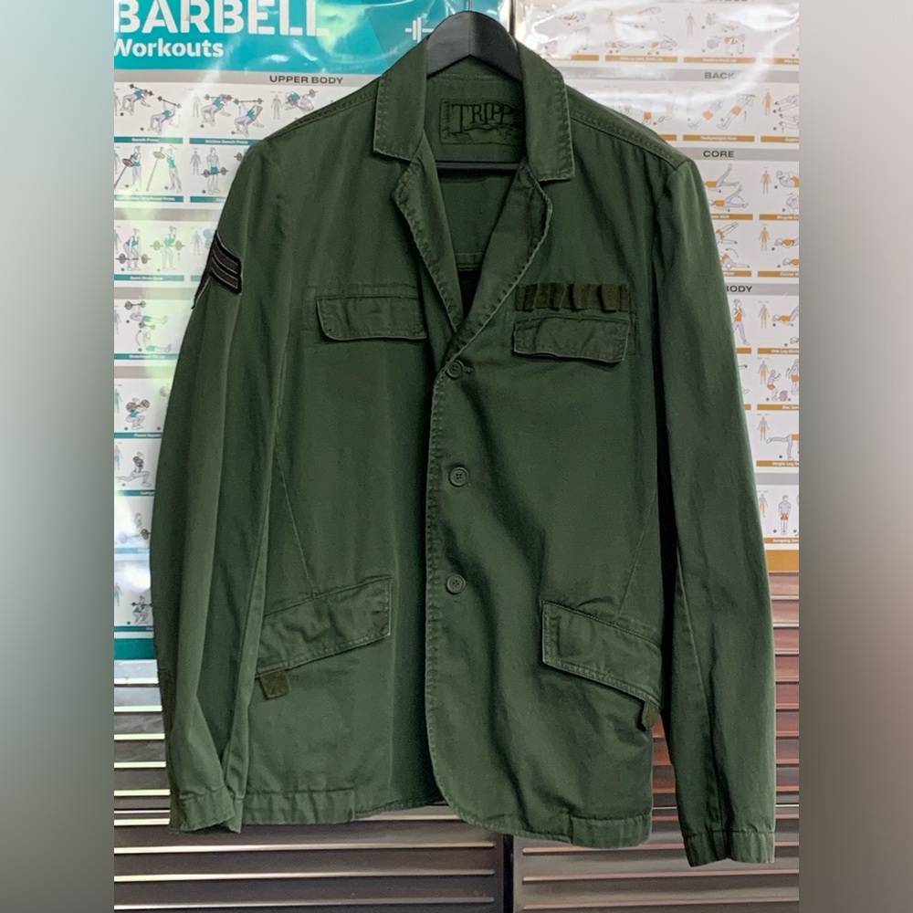 TRIPP NYC - Mens L Green. Daang Goodman. Sports coat. Military field style
